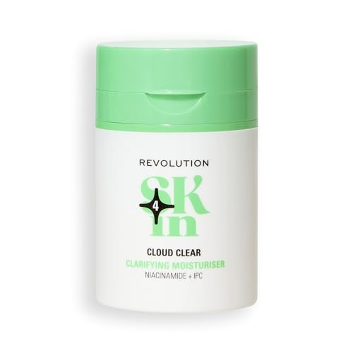 Revolution Skin, Cloud Clear Niacinamide & IPC Clarifying Moisturizer, Lightweight & Hydrating Face Cream, Vegan & Cruelty-Free, 1.69 fl oz