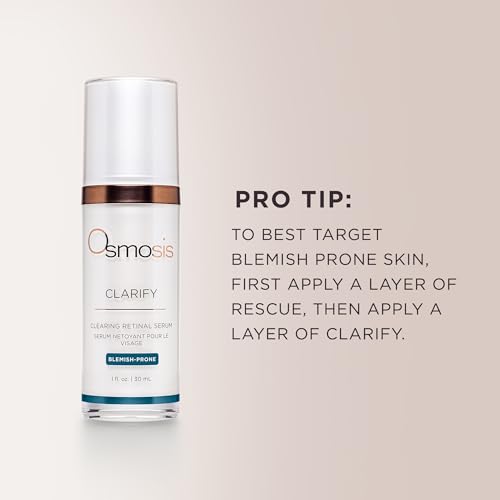 Omsosis CLARIFY Clearing Retinal with Vitamin A Serum, Calms and Soothes, for Acne, Pigmented, Oily, and Blemish-Prone Skin, 1 Fl Oz