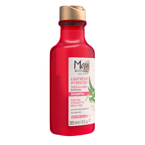 Maui Moisture Lightweight Hydration + Hibiscus Water Shampoo,Moisturizing Aloe Vera Shampoo Softens Curly Hair,Vegan & Sulfate-Free Surfactants,13 Fl Oz,(Pack of 2)