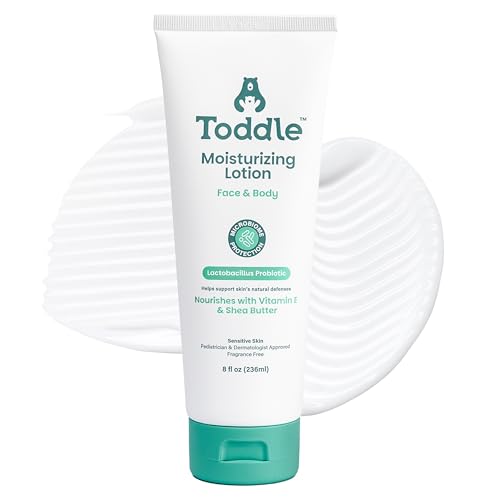 Probiotic Moisturizing Lotion for Face & Body, Eczema & Dry Skin Relief, Fragrance-Free with Vitamin E, Shea Butter for Sensitive Baby & Kids Skin, Pediatrician-Approved, 8oz