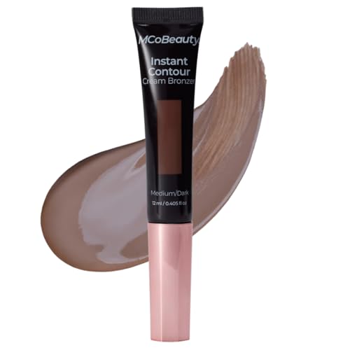 MCoBeauty - Instant Contour Cream Bronzer - Medium to Dark Shade - Cream Stick with In-Built Cushion Applicator for Cheekbones and Face Contour - Concealers & Neutralizing Makeup