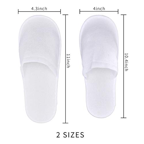 24 Pairs Spa Slippers,Closed Toe Disposable Slippers,Non-Slip Slippers Fit Size for Men and Women for Hotel Home Guest Used,White