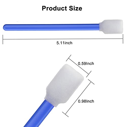 500 PCS 5.1" Square Rectangle Foam Cleaning Swab Sticks for Solvent Format Inkjet Printer Roland Optical Equipment-Blue