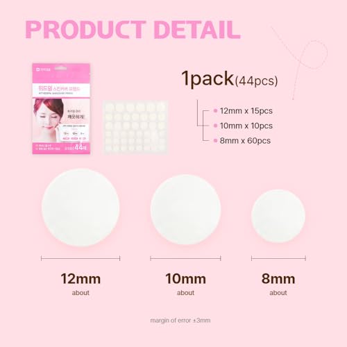 Fermented Korean Acne Patch for Face ? Hydrocolloid Spot Patch for Pimples, Blemish Treatment, Vegan Invisible Pimple Patch, Zit Cover for Day & Night, Skincare for Oily and Sensitive Skin - 44 Pcs