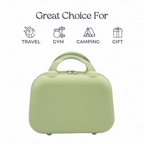 Travel Makeup Bag for Women, Large Travel Toiletry Bag for Cosmetics, Skincare - 12 Inch Hard Shell Cosmetic Case (Mint)