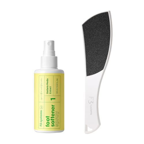 S-Line Emery Foot File & Foot Spray Set, Colossal Double-Sided Pedicure Tool, Effective for Cracked Heel, Ergonomic Design for Easy Grip, Dead Skin Remover, Callus Rasp, Scrubber