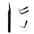 VAVALASH Lash Tweezers for Eyelash Extensions, Fiber Tip Diamond Grip 90 Degree Tweezers for Lash Extension,Professional Precision Black Lash Tweezers for Volume & Classic Lashes (90 Degree Tweezers)