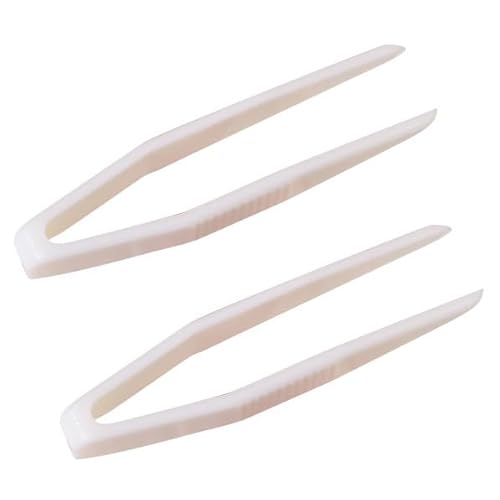 50 Pcs Mini Plastic Tweezers Contact Lens Clip Beauty Tweezers Makeup Tool Hair Removal for Double Eyelid Stickers Hand Tools£¨White£©