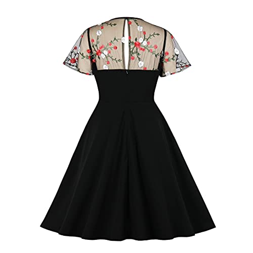 Women's Vintage Polka Dot 1950s Audrey Retro Rockabilly Prom Dress 50's 60's A-Line Cocktail Party Swing Dress