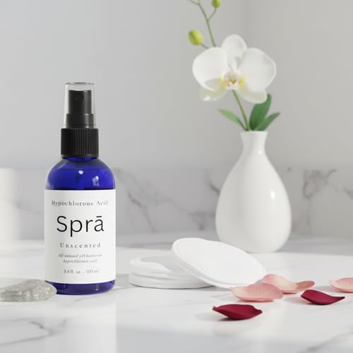Spra Gentle Hypochlorous Acid Spray | Facial Mist for Acne, Redness Reduction, & Sensitive Skin | Multi-Use for Tattoo Aftercare, Piercings & Skin Relief | TSA Travel Size, Made in USA, 3.4 oz