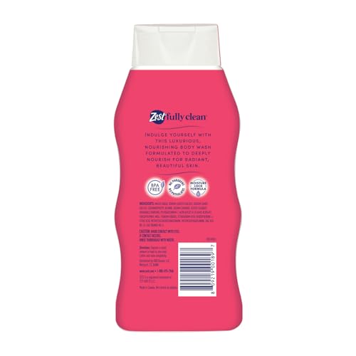 Zest Body Wash - Infused with Wild Cherry and Vanilla - Hydrating Body Soap - Suitable for All Skin Types - Wild Cherry and Vanilla - 6 pc