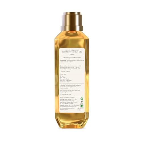 Forest Essentials Organic Cold Pressed Virgin Almond Oil - 200ml