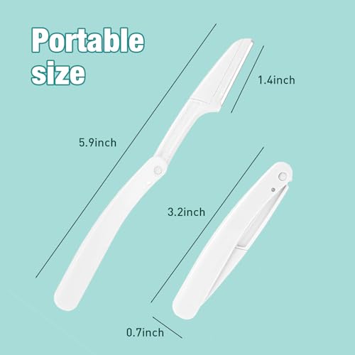 4PCS Foldable Eyebrow Face Razor, Eyebrow Trimmer Facial Hair Remover for Women and Men, Safe & Portable Design
