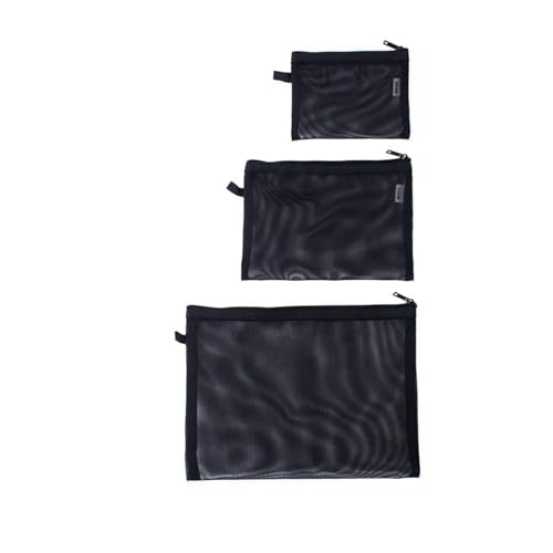 Mesh Cosmetic Bag 3 Size Makeup Bag Set Nylon Waterproof Organizing Bags Purse Organizer Pouches Travel Bags with Zipper (5,Small)