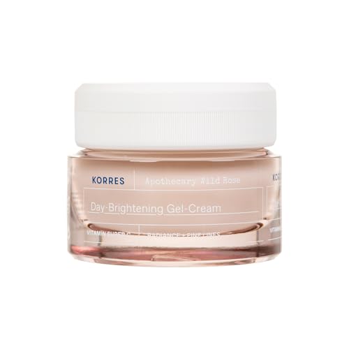 KORRES Apothecary Wild Rose Gel Cream Moisturizer, Lightweight Gel Cream with Stabilized C & Wild Rose Oil, Radiant Complexion for Normal & Combination Skin, Hydrating Vegan Formula, 1.35 Fl Oz