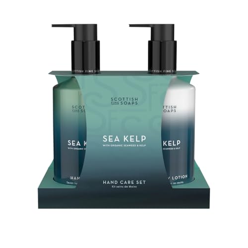Scottish Fine Soaps Sea Kelp Collection Hand Care Set with Organic Seaweed, Marine Spa Fragrance, Recyclable Packaging