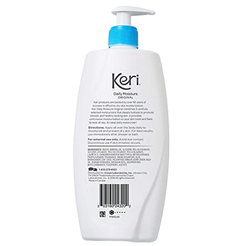 Keri Whole Body Therapy Original, Continuous Moisturization, 3 Essential Moisturizers (Vitamin E, Aloe and Sunflower Seed Oil), 20 Oz (Pack of 2)