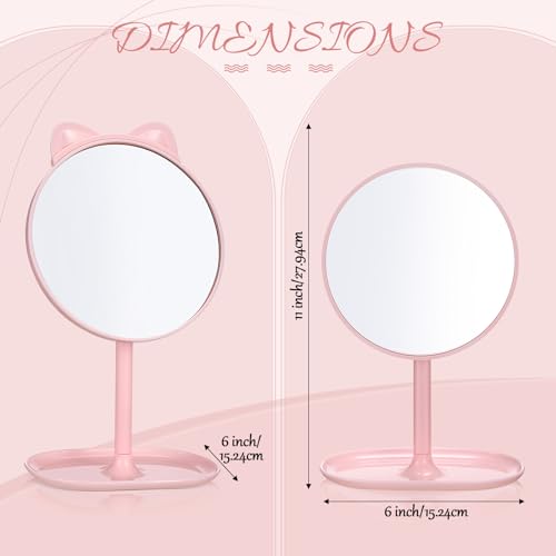 8 Pcs Spa Party Supplies Mirror Pink for Sleepover Favors Makeup Mirror for Spa Sleepover Slumber Birthday Party