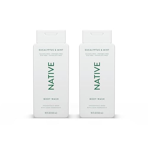 Native Body Wash Contains Naturally Derived Ingredients | For Women & Men, Sulfate, Paraben, & Dye Free Leaving Skin Soft and Hydrated | Eucalyptus & Mint 18 oz