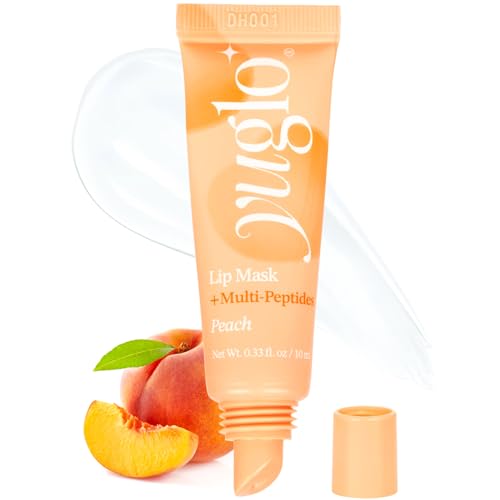 YUGLO Lip Sleeping Mask with Multi-Peptides | Peach Flavor | Hydrating & Plumping Lip Treatment for ?Dry, Chapped Lips | Nourishes & Moisturizes | Overnight Lip Repair