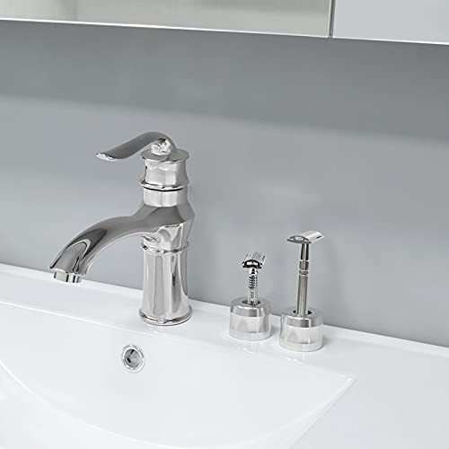 Linkidea 2 Pack Safety Razor Stand, Opening Dia 0.7" (18.5mm) Aluminum Alloy Men's Shaving Stand for Bathroom Countertops, Silver