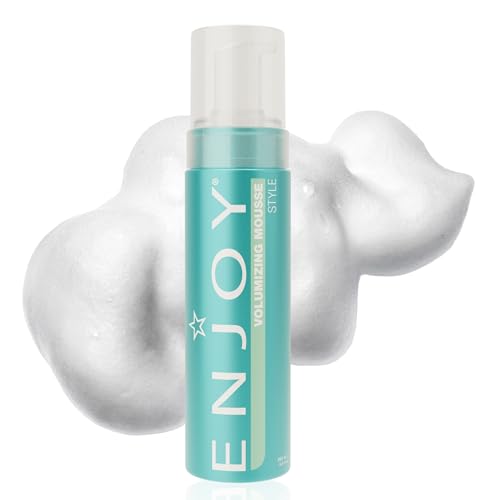 Enjoy Volumizing Mousse, Medium-to-Firm Hold for Root Lift and Curl Definition, Lightweight Styling Foam for Volume, Texture, and Smoothness, 6.8 Oz