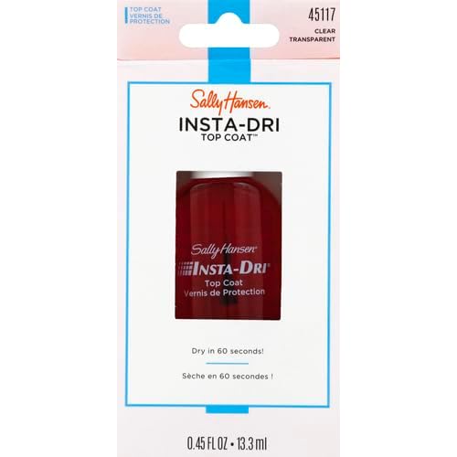 Sally Hansen Top Coat Clear, 0.45 Fl Ounce | Anti-Chip | Insta-Dri | Pack of 2