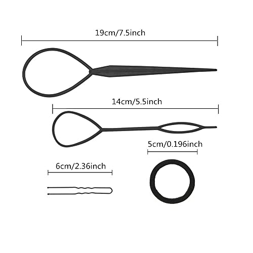 Hair Accessories Set - Foam Sponge Bun Shapers, Magic French Twist Clip, Snap Bun Makers, Elastic Bands, and Hair Pins (Brown)