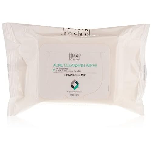 SUZANOBAGIMD On the Go Cleansing Wipes for Oily or Acne Prone Skin, 25 count