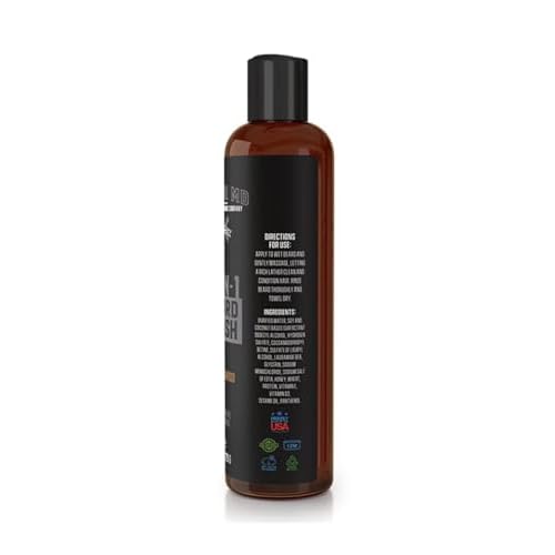Razor MD Beard Wash for Men, 3-in-1 Beard Shampoo Conditioner and Nourishing, Men's Grooming with Natural Ingredients that Softens and Strengthens Beard, Sandalwood Scent, 8 oz