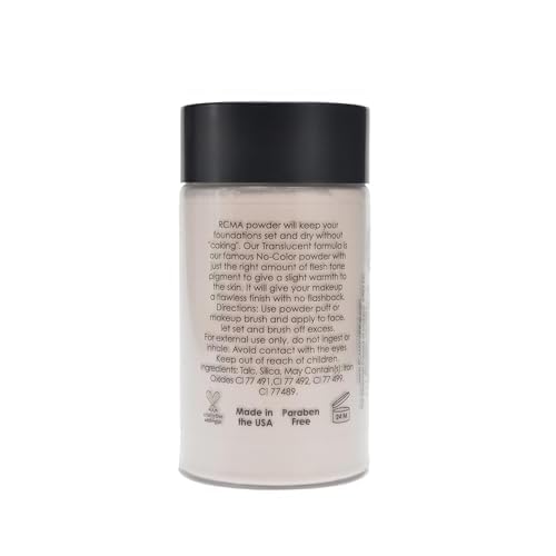 RCMA Makeup Translucent Loose Powder ? Lightweight Setting Powder for Flawless Finish, Shine Control, Natural Matte Look, No Flashback, Oil Control, No Caking or Creasing, Vegan and Cruelty-Free, 3oz