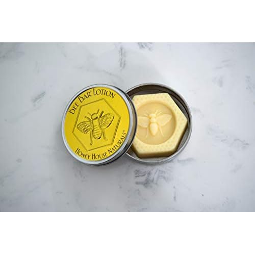 Honey House Naturals Bee Bar Duo ? Vanilla - Small .6 Ounce and Large 2 Ounce? All Natural Ultra Moisturizing Lotion Bar Infused with Essential Oils and Butters ? Made in USA