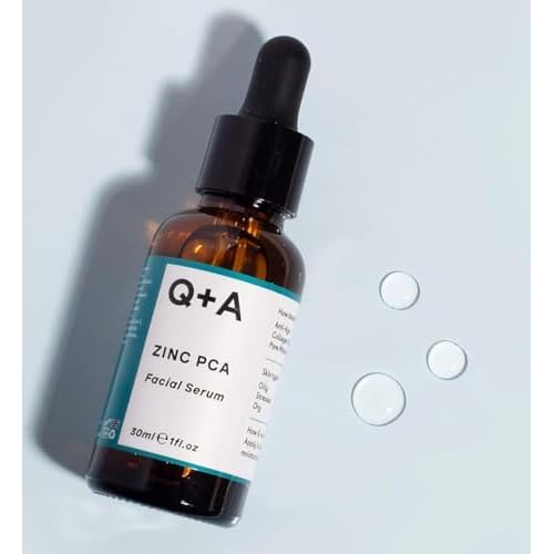 Q+A Zinc PCA Facial Serum (30ml), 99% Natural, Pore-Refining & Firming Serum with Zinc PCA and Reishi & Shiitake Mushrooms, Reduces Redness & Blemishes, Fragrance Free, Vegan & Cruelty Free Skincare