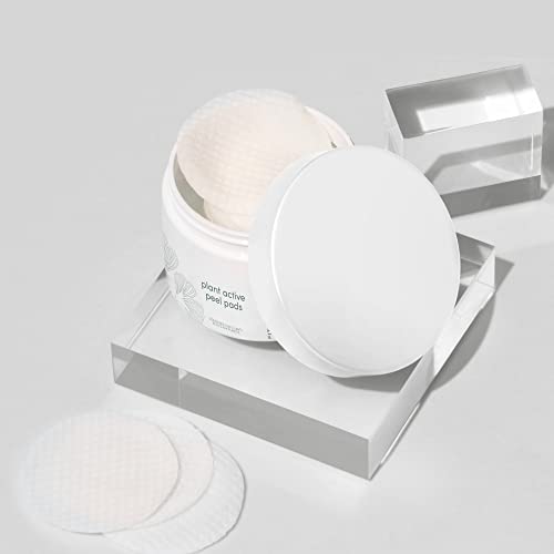 Fitglow Beauty | Plant Active Peel Pads | Mandelic, Salicylic & Citric Acid, Natural & Vegan Face Exfoliating, Skin Resurfacing Facial, Blackhead Remover & Toner Skin Care Wipes | 50 Pads