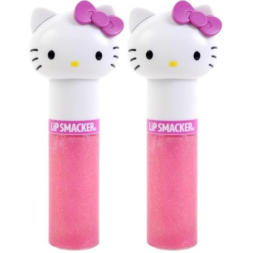 Lip Smacker Lippy Pals Swirls, Sanrio Hello Kitty, Flavored Moisturizing & Smoothing Soft Shine Lip Balm, Hydrating & Protecting Fun Tasty Glossy Finish, Cruelty-Free & Vegan - Kiwi (Pack of 2)