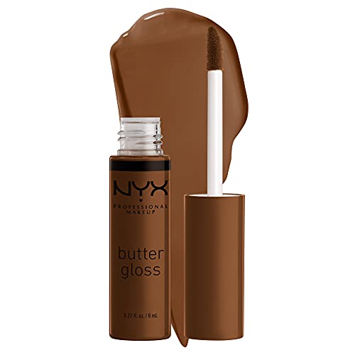 NYX Butter Gloss Brown Sugar Non-Sticky Lip Gloss Butterscotch Neutral Light Brown and Caramelt Medium Brown