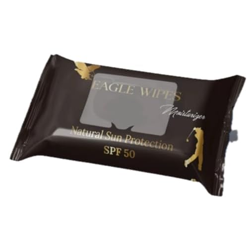 Eagle Wipes Pack, Moisturizer SPF 50, Biodegradable, Waterproof, Sun Protection, Whole Body, Adult