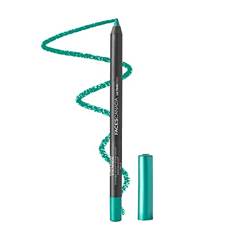 FACESCANADA Longwear Eye Pencil, 5 Bright Color Shades, Smudge Proof, Waterproof, Intense Color, One Stroke Smooth Color, Made In Germany, Peta Approved, Teal (Green), 0.04 Oz