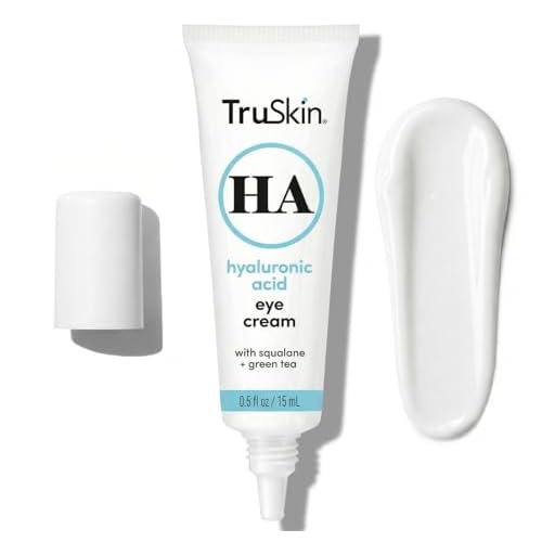 TruSkin Eye Cream for a Hydrated, Brighter-Looking Eye Area - Improve Appearance of Dark Circles & Puffiness - Hyaluronic Acid, Squalane, Green Tea - Under Eye Cream for Women, 0.5 fl oz