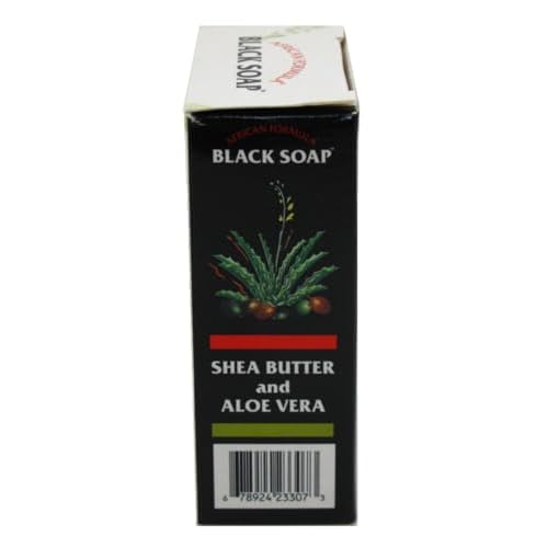 African Formula Black Soap 3.5 Ounce Shea Butter & Aloe Vera (103ml) (3 Pack)