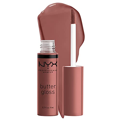 NYX Butter Gloss Brown Sugar Non-Sticky Lip Gloss Butterscotch Neutral Light Brown and Spiked Toffee Brown Mauve