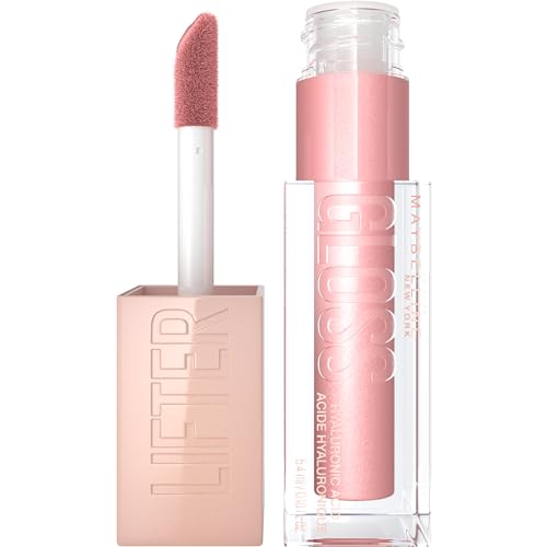 MAYBELLINE Lifter Gloss & Lifter Gloss, Hydrating Lip Gloss with Hyaluronic Acid, High Shine for Plumper Looking Lips, Opal, Pink Neutral, 0.18 Ounce