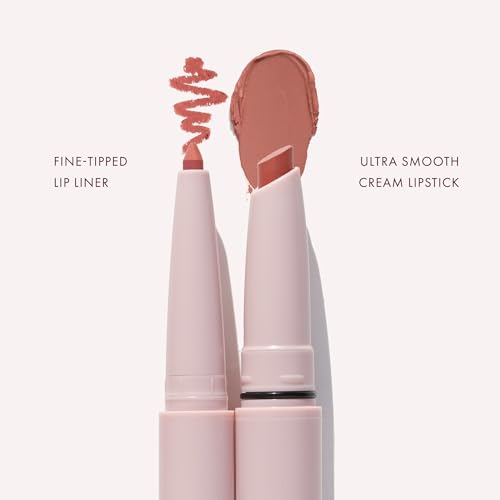 Wander Beauty Lipsetter Dual Cream Lipstick + Lip Liner - Ticket to Tawny - Ultra-Smooth, Hydrating Lipstick and Brown Nude Lip Liner with a Soft Matte Finish - Made with Squalane & Peptides (1 Count)