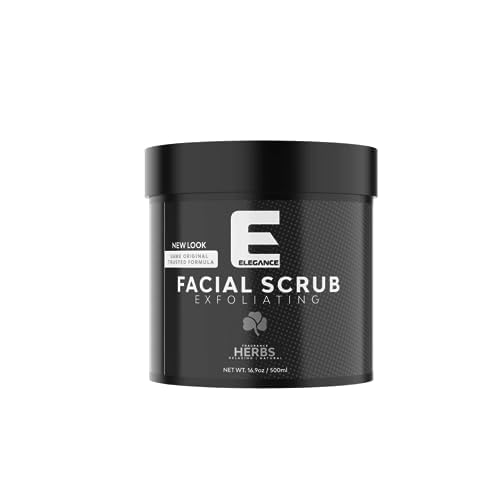 Elegance Natural Face Scrub, 16.9 Oz, Mixed Herbs Based Facial Scrub, Exfoliate and Eliminate Impuritites for a Healthy and Hydrated Glowing Skin