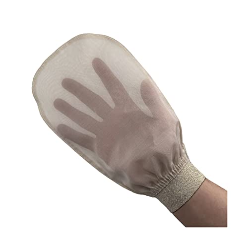 Feel Fine Turkish Exfoliating Mitt ? 100% Raw Silk Hammam Kese Glove for Men & Women | Handcrafted Turkish Skin Peeling Scrubber Bath & Sauna Exfoliator (Gold-a)