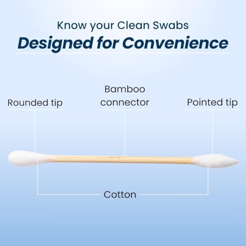 Clean Skin Club Clean Swabs | 6 Pack Total 3000 Count | One Pointed Tip | Biodegradable + Organic Cotton & Bamboo | Makeup & Nail Polish Touch-ups | Chlorine-Free & Hypoallergenic