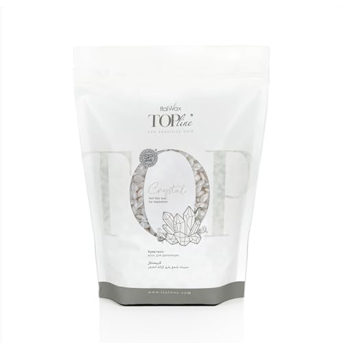 Italwax Top Line Crystal Hard Wax Beads 1.65 lb (750 g) ? Ultra-Delicate Unscented Wax with No Colorants, Semi-Creamy Texture for Facial Areas, Professional Use ? Made in Italy