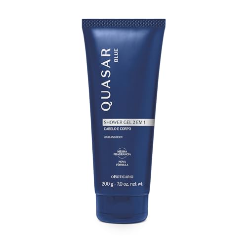 O BOTICARIO Quasar Shower Gel, Energizing 2-in-1 Body and Hair Wash for Men, 6.7 Ounce