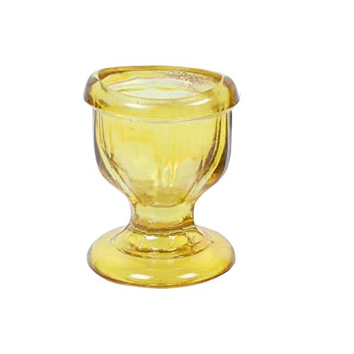 Glass Eye Wash Cup with Engineering Design to Fit Eyes for Effective Eye Cleansing - Eye Shaped Rim, Snug Fit Set of 6 Mix Colour