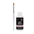 MakarttPro Brush Cleaner and Acrylic Kolinsky Brush Bundle - Size #8, Professional 100% Kolinsky Hair Acrylic Nail Brush with Acetone-Free Cleaner for Perfect Bead Control and Easy Maintenance